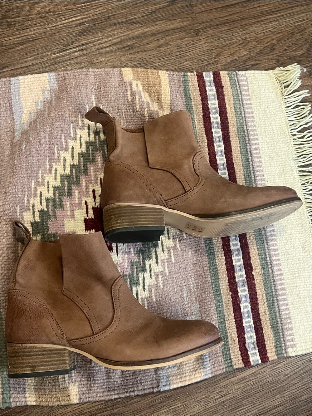 Ecote Brown Suede Western Ankle Boots Anthropologie 7.5